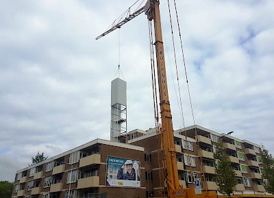 Liftschacht 51 appartementen Elst